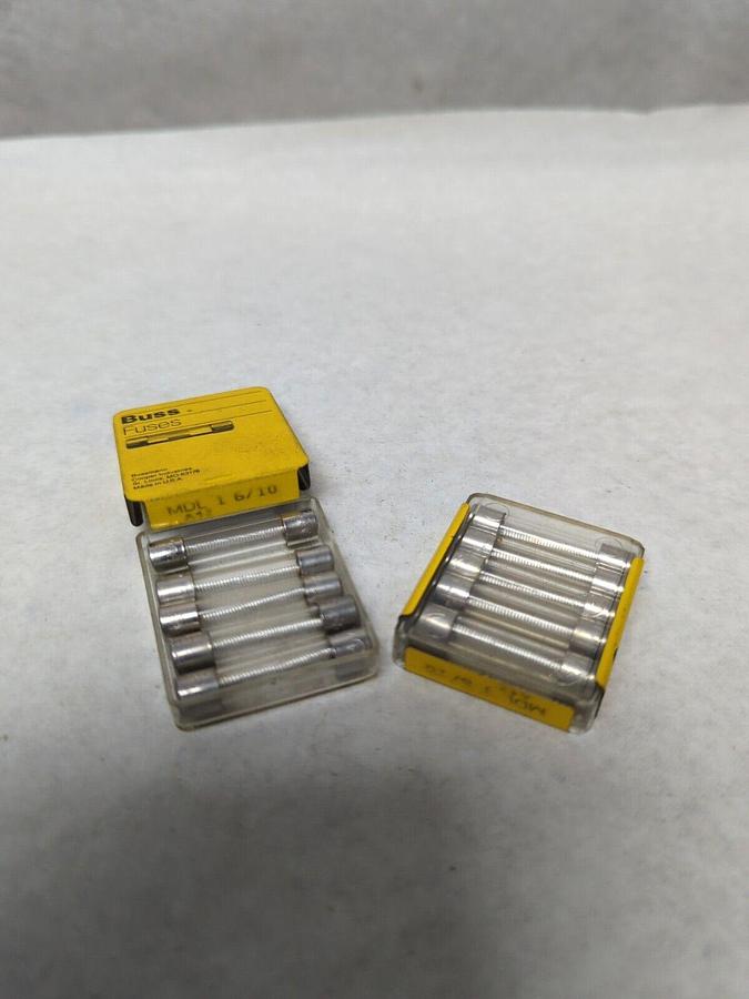 COOPER BUSSMANN,MDL-1-6/10,CARTRIDGE FUSE 1-6/10 AMP LOT OF 10 NOS