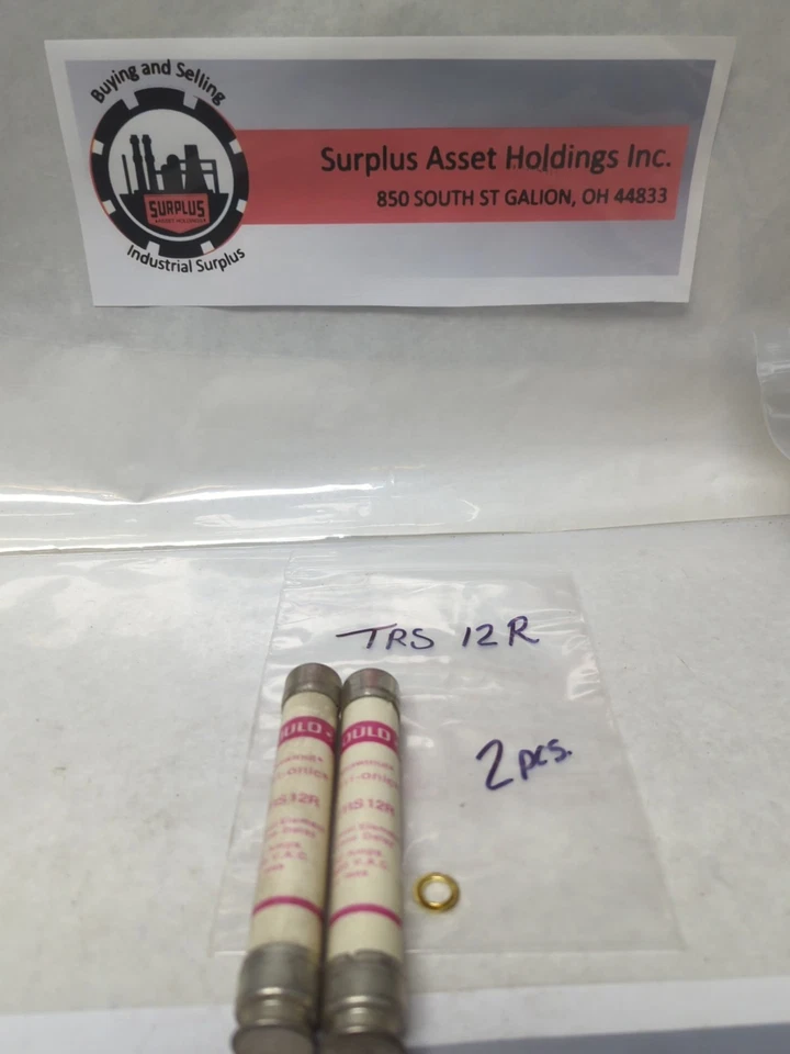 Used GOULD SHAWMUT,TRS-12R,TRI-ONIC 12 AMP FUSE LOT OF 2 PRE-OWNED