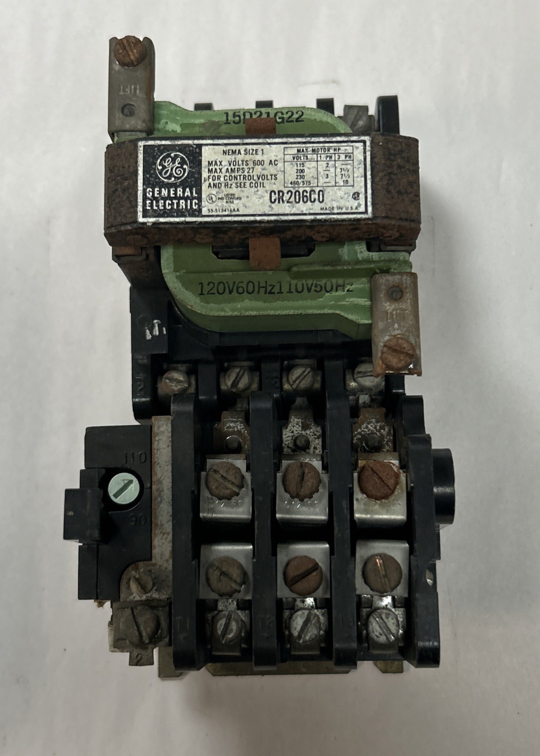 Used GENERAL ELECTRIC,CR206C0,MOTOR STARTER SIZE 1 27A 600V