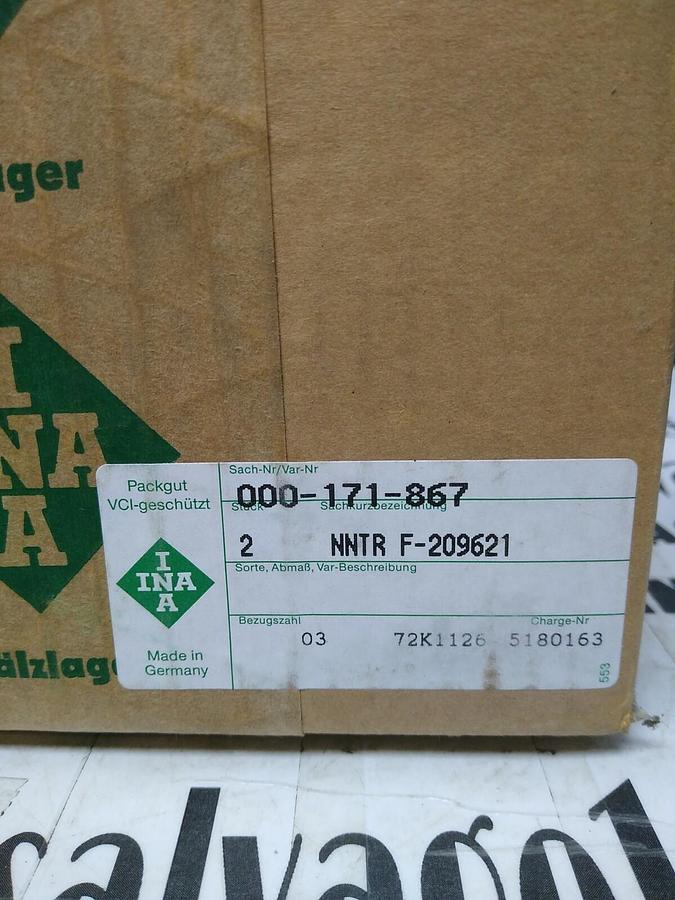 Used INA,NNTR-F-209621,Yoke Type Roller Bearing SET OF 2 NOS