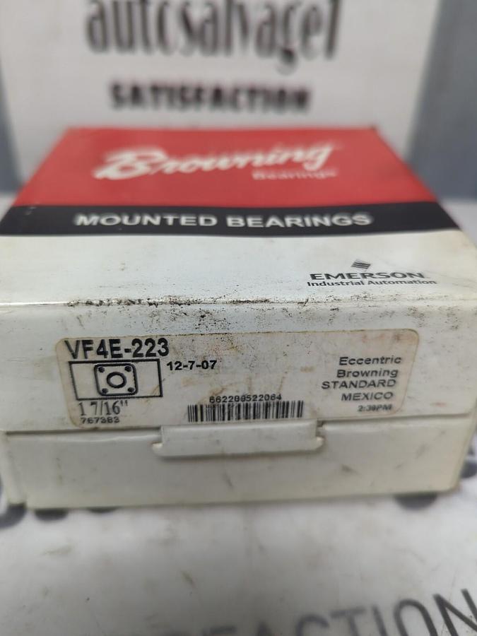 BROWNING,VF4E-223,FLANGE 4-BOLT MOUNT BEARING 1-7/16 INCH BORE NOS