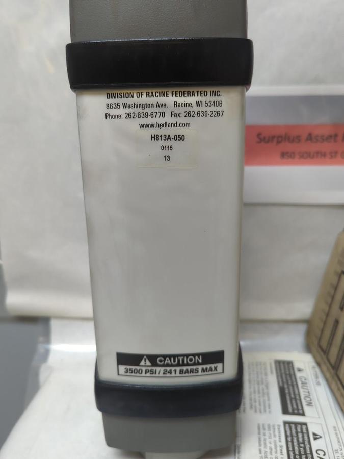 HEDLAND,H813A-050,FLOWMETER GPM 5-50 LPM 20-190 3500 PSI 241 BAR NOS