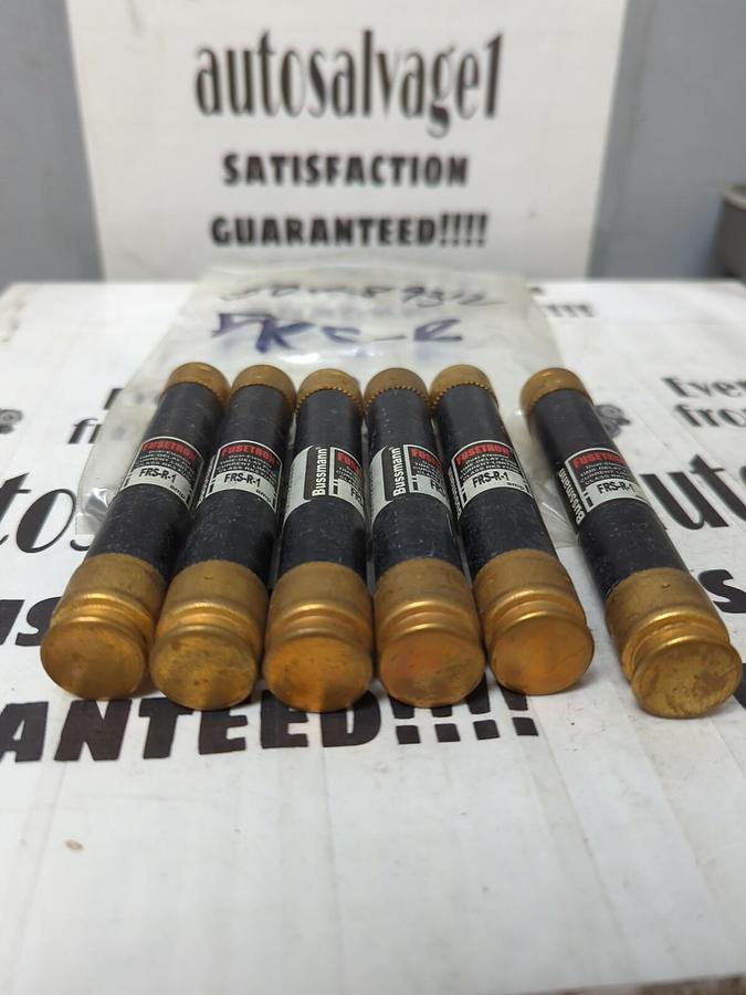 COOPER BUSSMANN,FRS-R-1,FUSETRON 1 AMP FUSES LOT OF 6 NOS