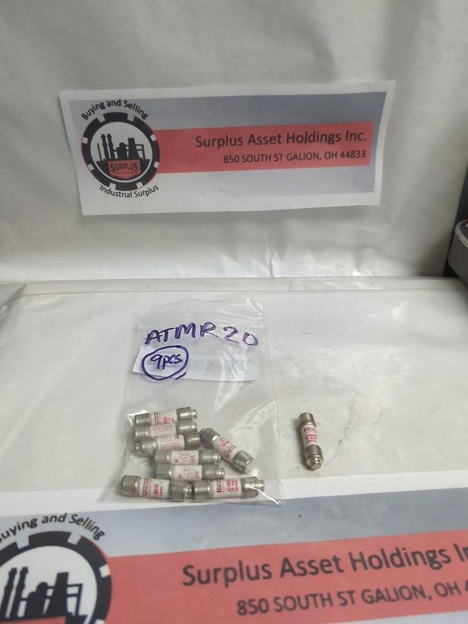 Used FERRAZ SHAWMUT,ATMR20,CLASS CC 20 AMP FUSE LOT OF 9 PRE-OWNED