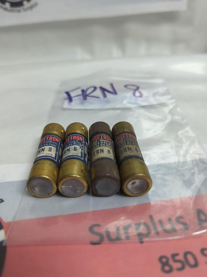 Used COOPER BUSSMANN,FRN-8,FUSETRON 8 AMP FUSE LOT OF 4 PRE-OWNED