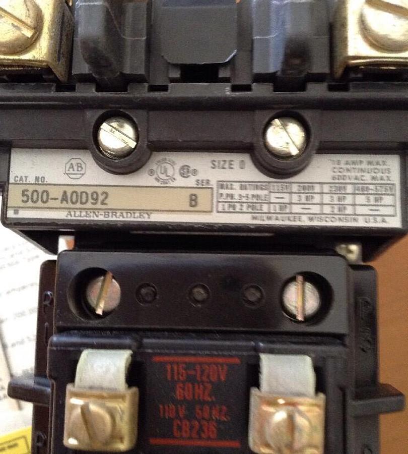 Allen-Bradley,AC 500-A0D92,Contactor  Size 0 Series B