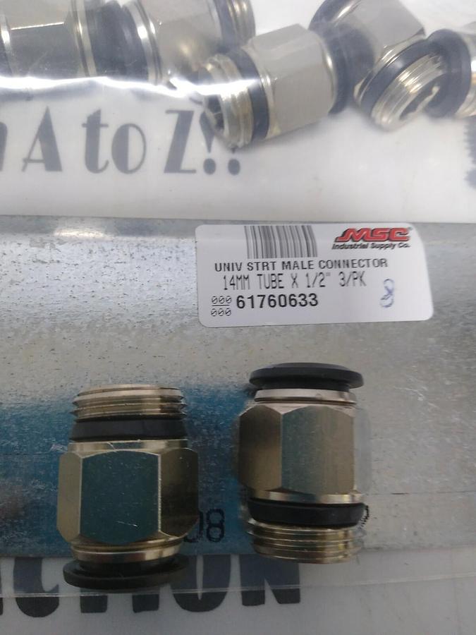 UNBRANDED,61760633,TUBE STRAIGHT MALE CONNECTOR 14MMX1/2 IN LOT OF 8 NOS