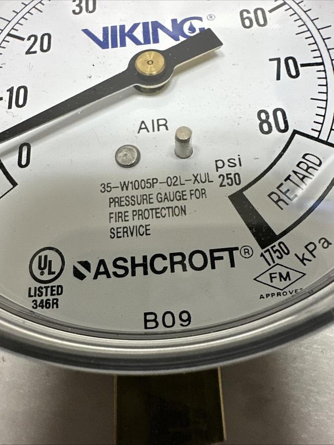 Used Ashcroft,35-W1005P-02L-XUL,0-80 PSI Viking Pressure Gauge