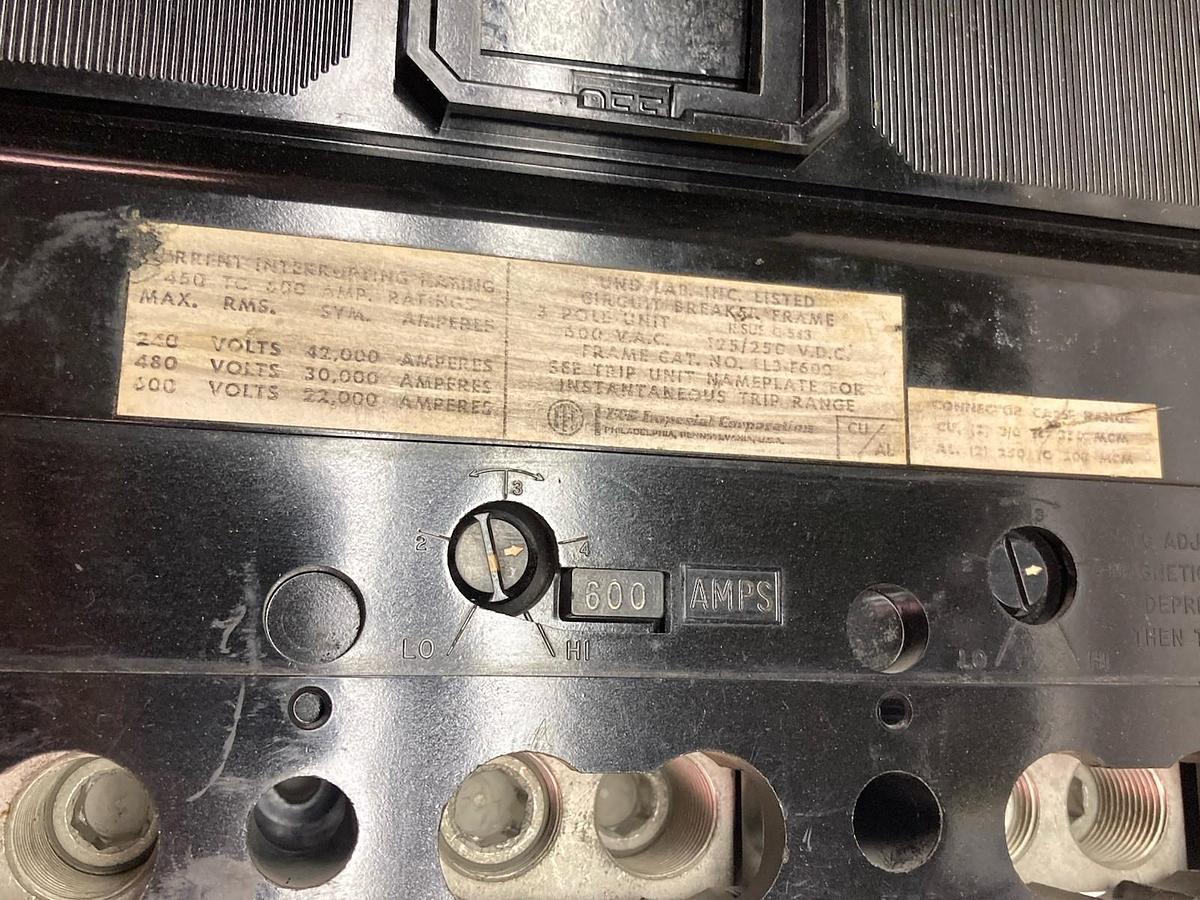 Used ITE,JL3-F600,3-Pole Circuit Breaker Trip Unit 600A 125/250VDC