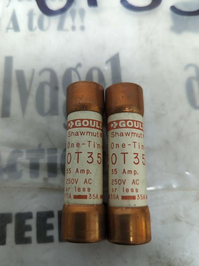 GOULD SHAWMUT,OT35,ONE-TIME FUSES LOT OF 2 NOS