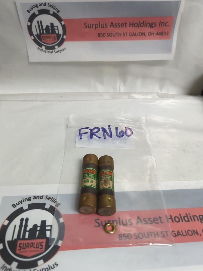 Used COOPER BUSSMANN,FRN-60,FUSETRON 60 AMP FUSE LOT OF 2 PRE-OWNED