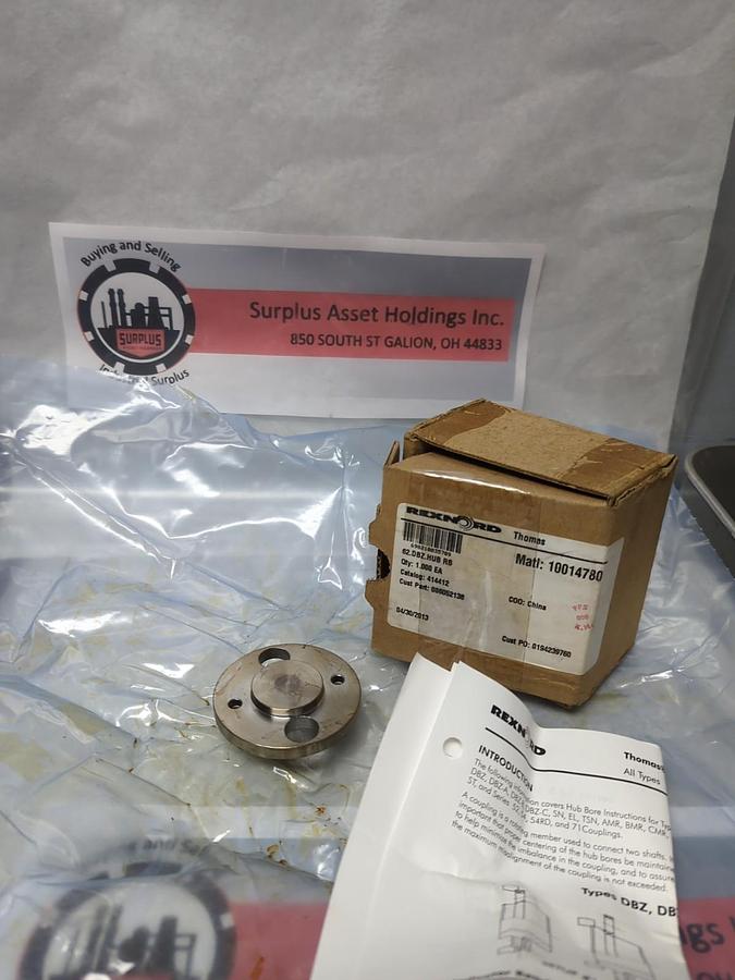 REXNORD,414412,62.DBZ.HUB RB DISC COUPLING HUB NOS