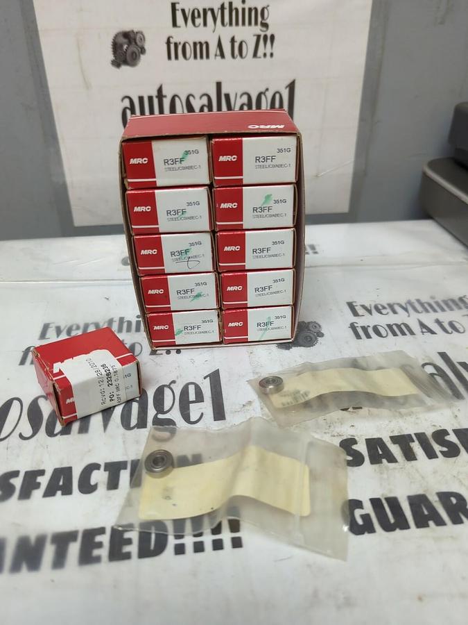 MRC,R3FF,BALL BEARING 3/16 IN X 1/2 IN X .195 IN DOUBLE SHIELDED LOT OF 13 NOS