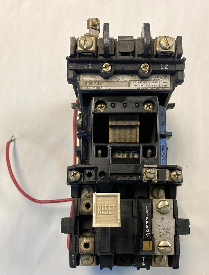 Used Allen-Bradley,509-B0XD 509-BOXD,SER B Size 1 Starter 600V