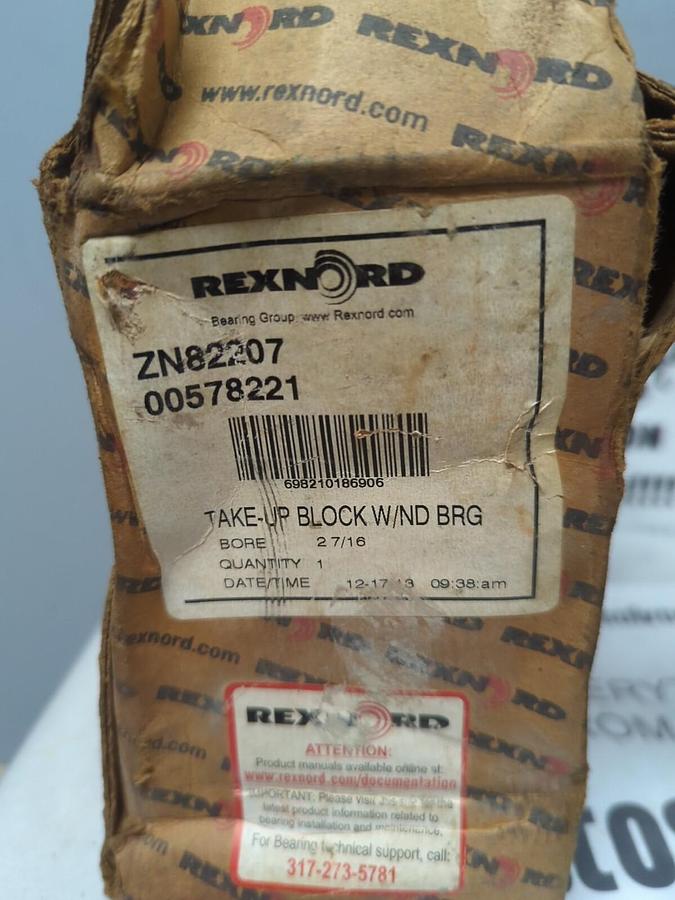 REXNORD,ZN82207,TAKE-UP BEARING BLOCK W/ND BEARING 2-7/16 INCH NOS