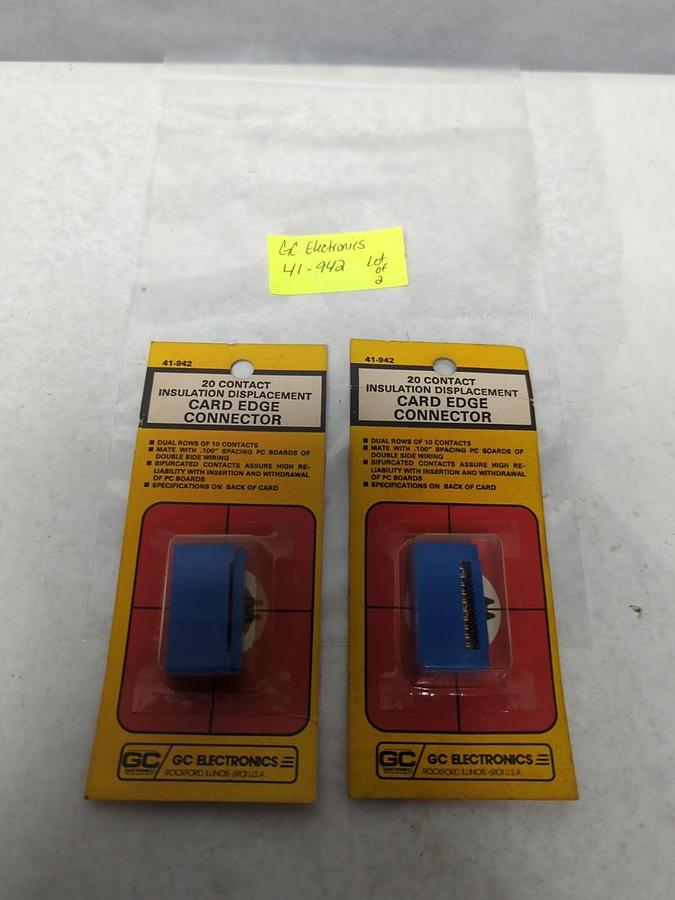 GC ELECTRONICS,41-942,20 CONTACT INSULATION DISPLACEMENT CARD EDGE CONN LOT OF 2