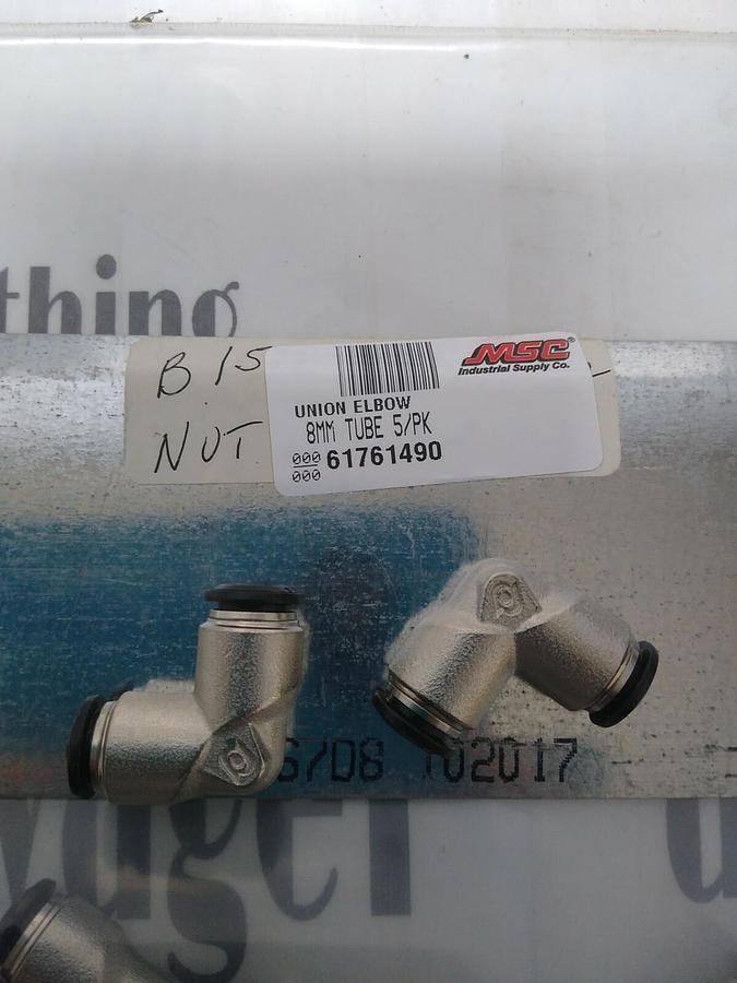 UNBRANDED,61761490,TUBE UNION ELBOW 8MM PUSH-TO-CONNECT LOT OF 12 NOS