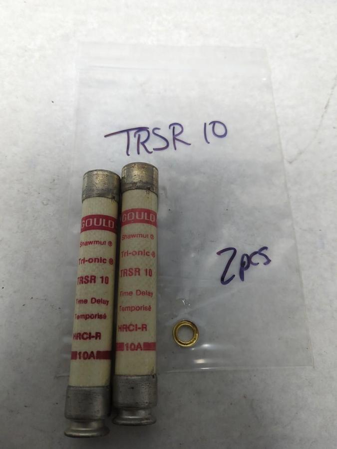 Used GOULD SHAWMUT,TRSR10,TRI-ONIC 10 AMP FUSE LOT OF 2 PRE-OWNED