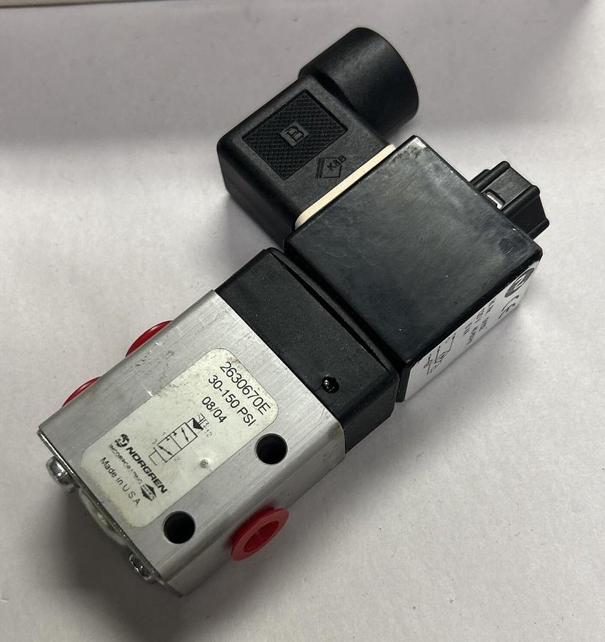 Used NORGREN,2630670E-0162N-G,PNEUMATIC DIRECT SOLENOID VALVE NEW