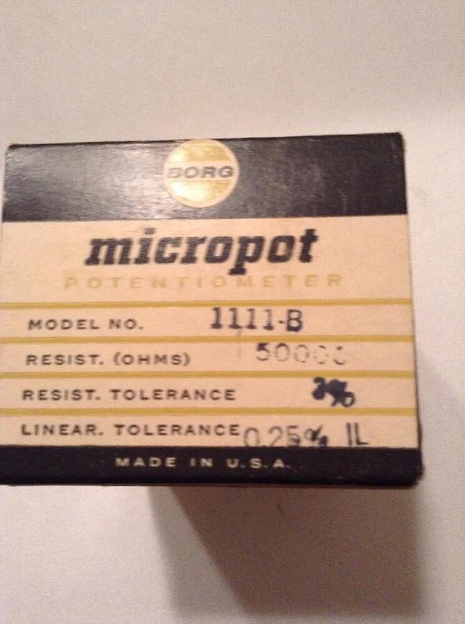 Used Borg, Model 1111-B,Micropot Potentiometer   LOT OF 4