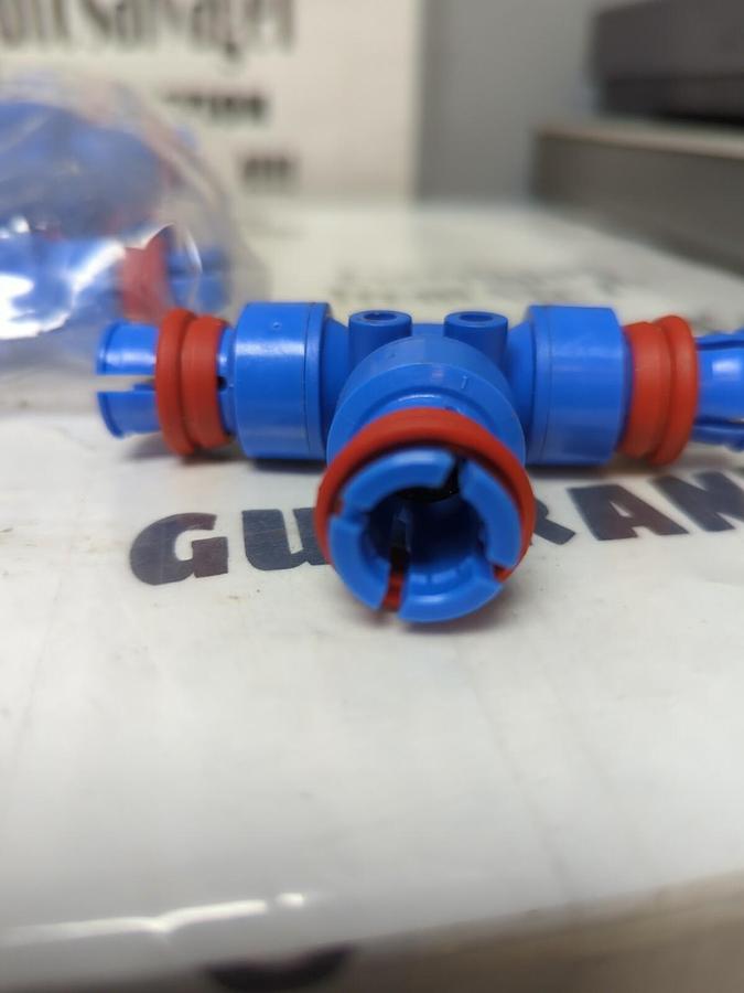 FESTO,10083,PNEUMATIC UNION TEE PUSH-ON 3/8 INCH LOT OF 14 NOS