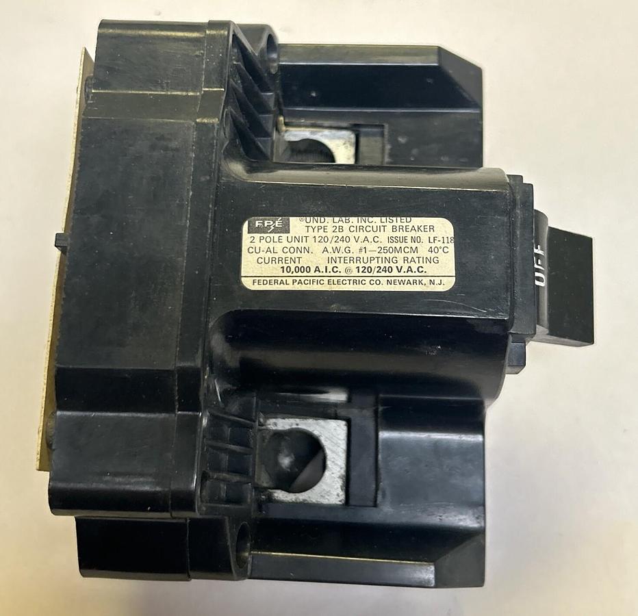Used FPE,TYPE 2B,CIRCUIT BREAKER 200A 120/240V 2P