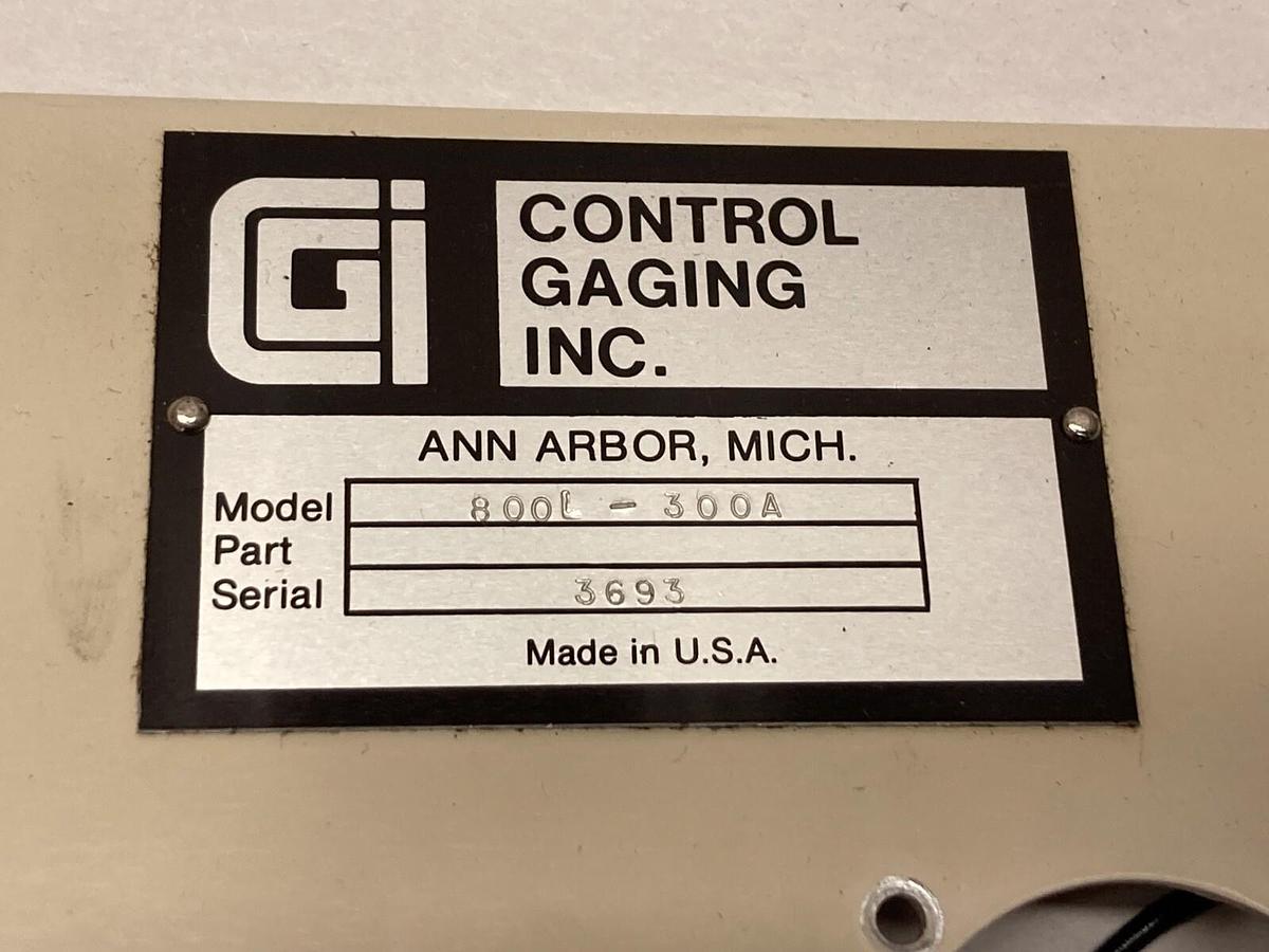 Used Control Gaging Inc,800L-300A,Control Gagging Cover Only