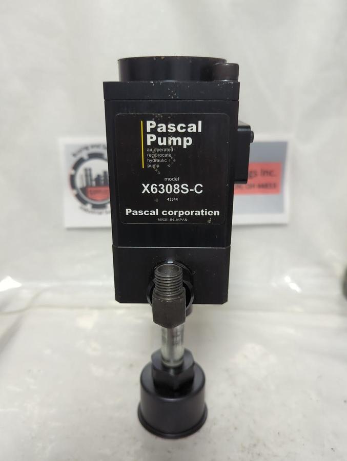 Used PASCAL,X6308S-C,AIR OPERATED RECIPROCATE HYDRAULIC PUMP W/ ATTACHMENT PRE-OWNED
