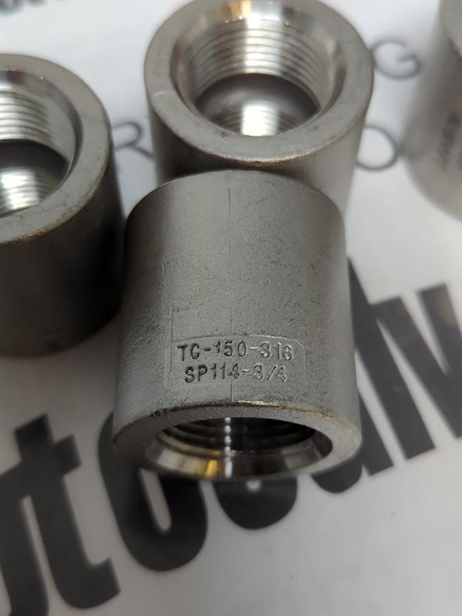 HAITIMA,TC-150-316 SP114,3/4 INCH STAINLESS STEEL COUPLING SOCKETS LOT OF 4 NOS