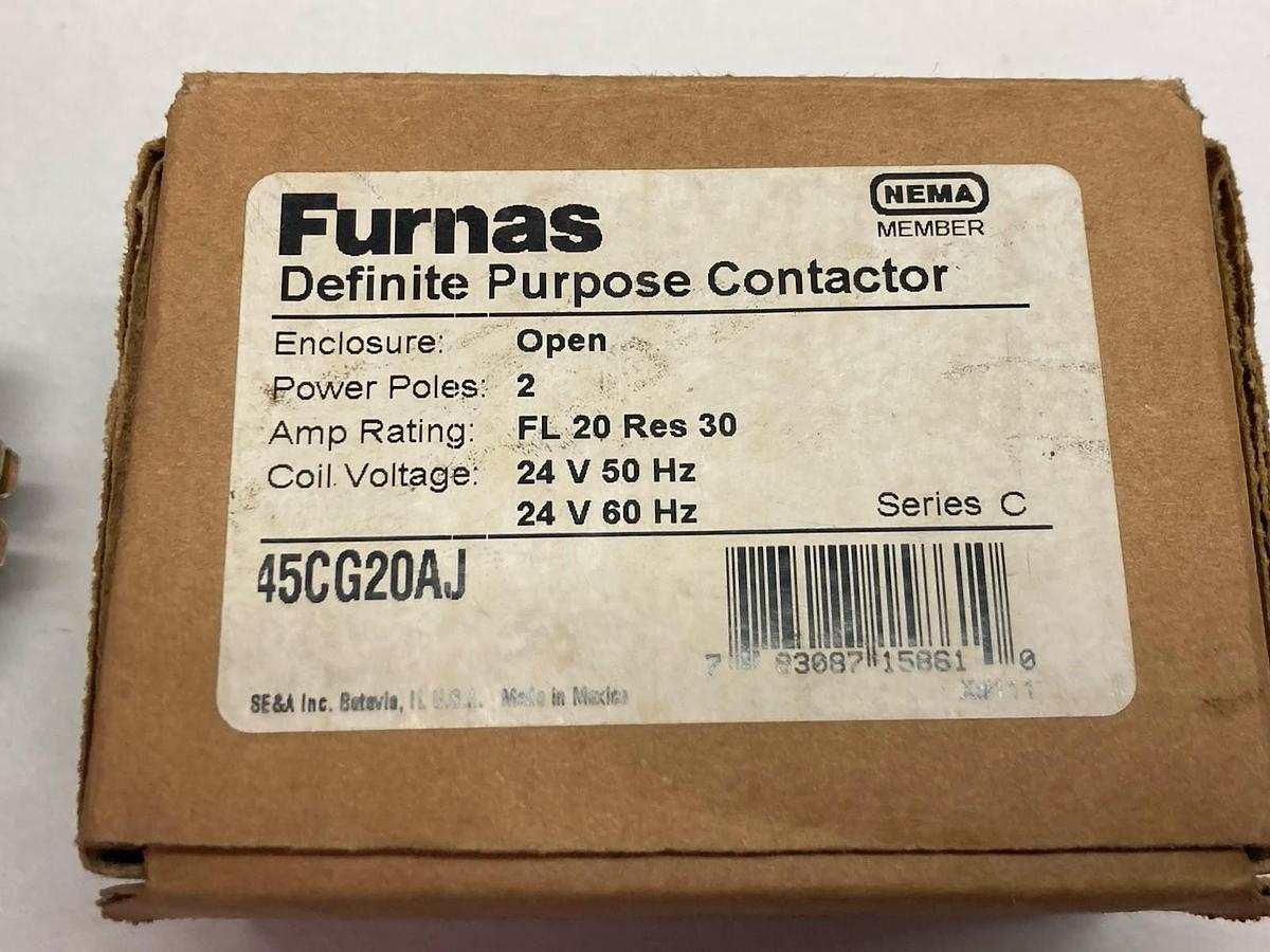 Furnas,45CG20AJ,2-Pole Contactor Ser C 24V 60Hz