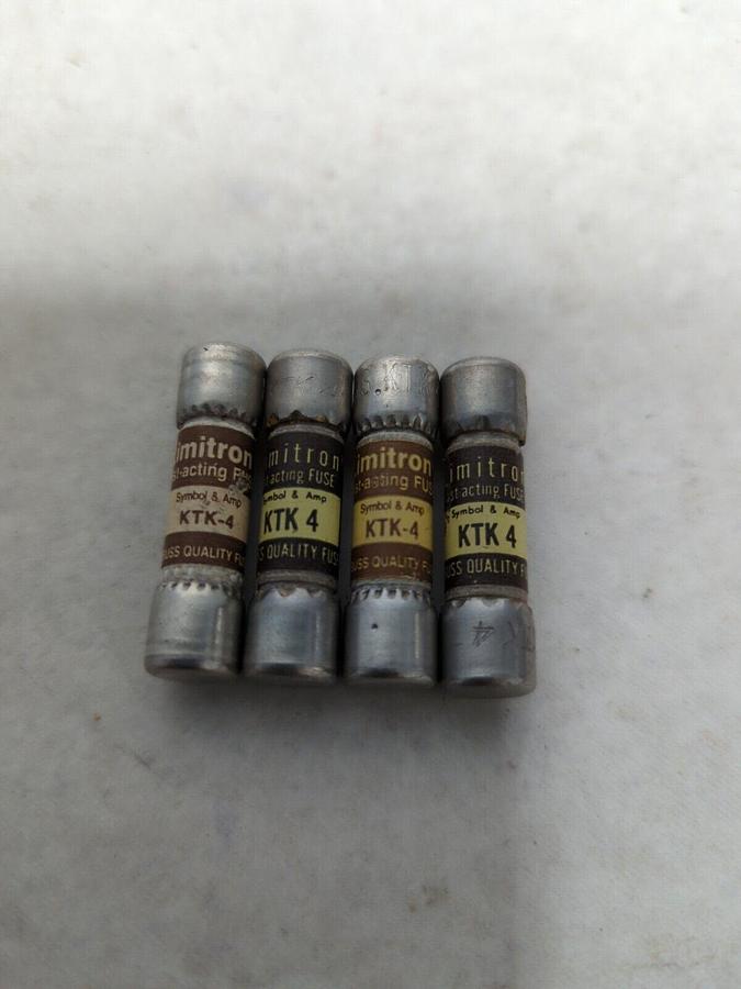 COOPER BUSSMANN,KTK-4,LIMITRON 4 AMP FUSE LOT OF 4 NOS