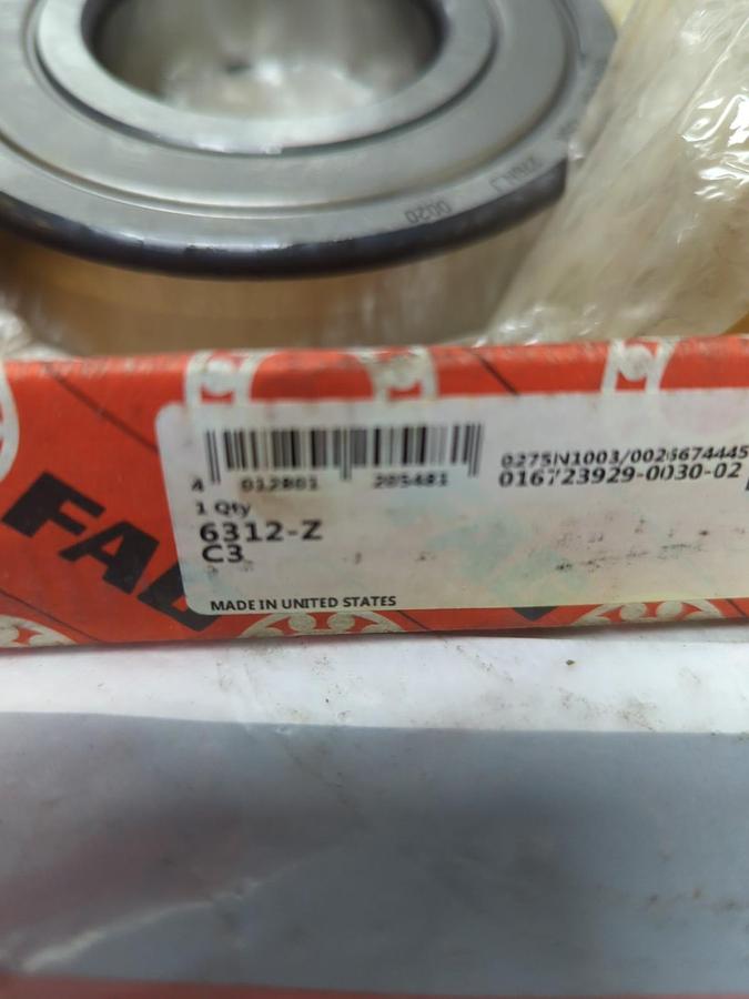 FAG,6312-Z,DEEP GROOVE BALL BEARING NOS