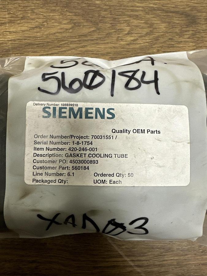 Used Siemens,420-246-001,Cooling Tube Gasket Bag of 50