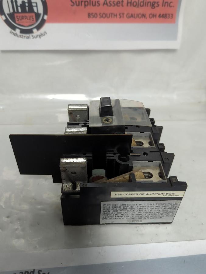Used WESTINGHOUSE,DS363R,TYPE DS DISCONNECT SWITCH 100 AMP 600VAC 250VAC PRE-OWNED