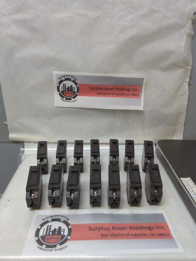 Used GENERAL ELECTRIC,THQL1120,CIRCUIT BREAKER 20 AMP 1-POLE LOT OF 14 PRE-OWNED