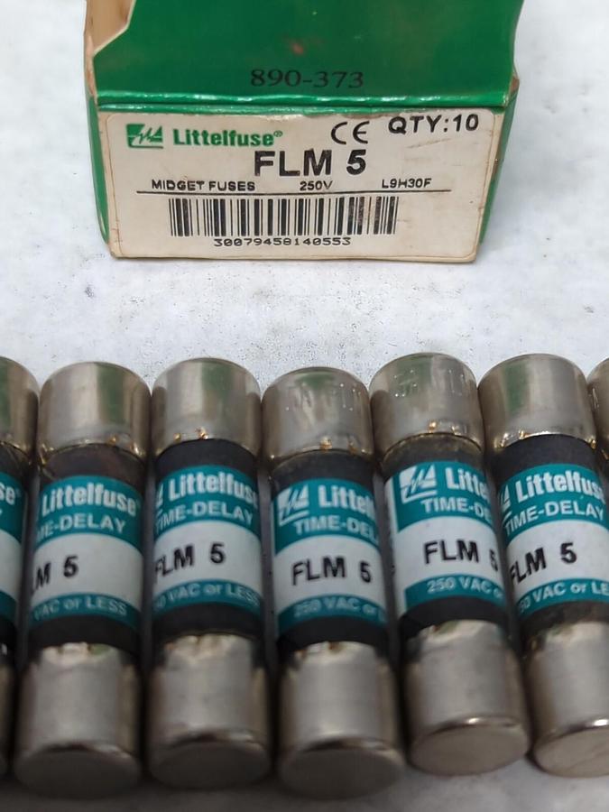 LITTELFUSE,FLM5,TIME-DELAY 5 AMP FUSES BOX OF 10 NOS