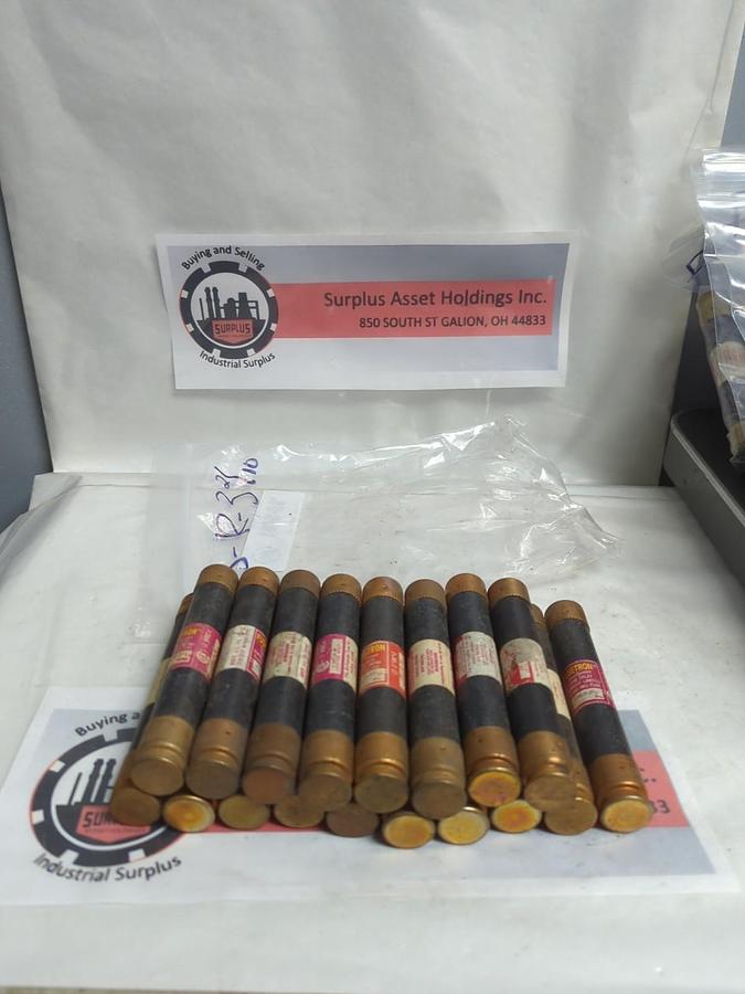 Used COOPER BUSSMANN,FRS-R-3-2/10,FUSETRON 2-2/10 AMP FUSE LOT OF 18 PRE-OWNED