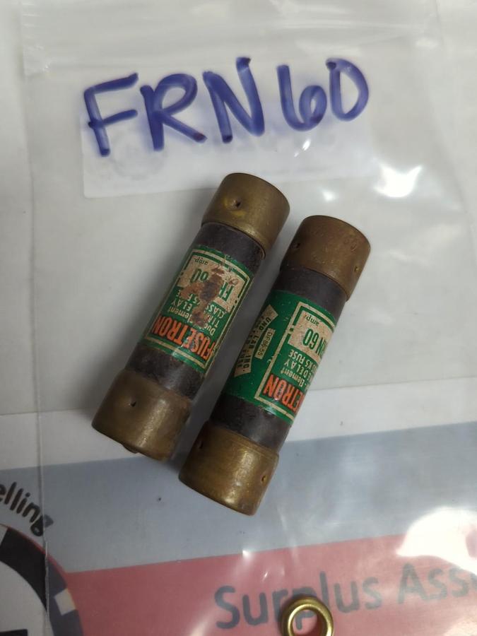 Used COOPER BUSSMANN,FRN-60,FUSETRON 60 AMP FUSE LOT OF 2 PRE-OWNED