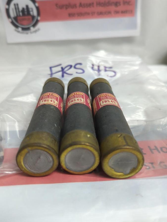Used COOPER BUSSMANN,FRS-45,FUSETRON 45 AMP FUSE LOT OF 3 PRE-OWNED