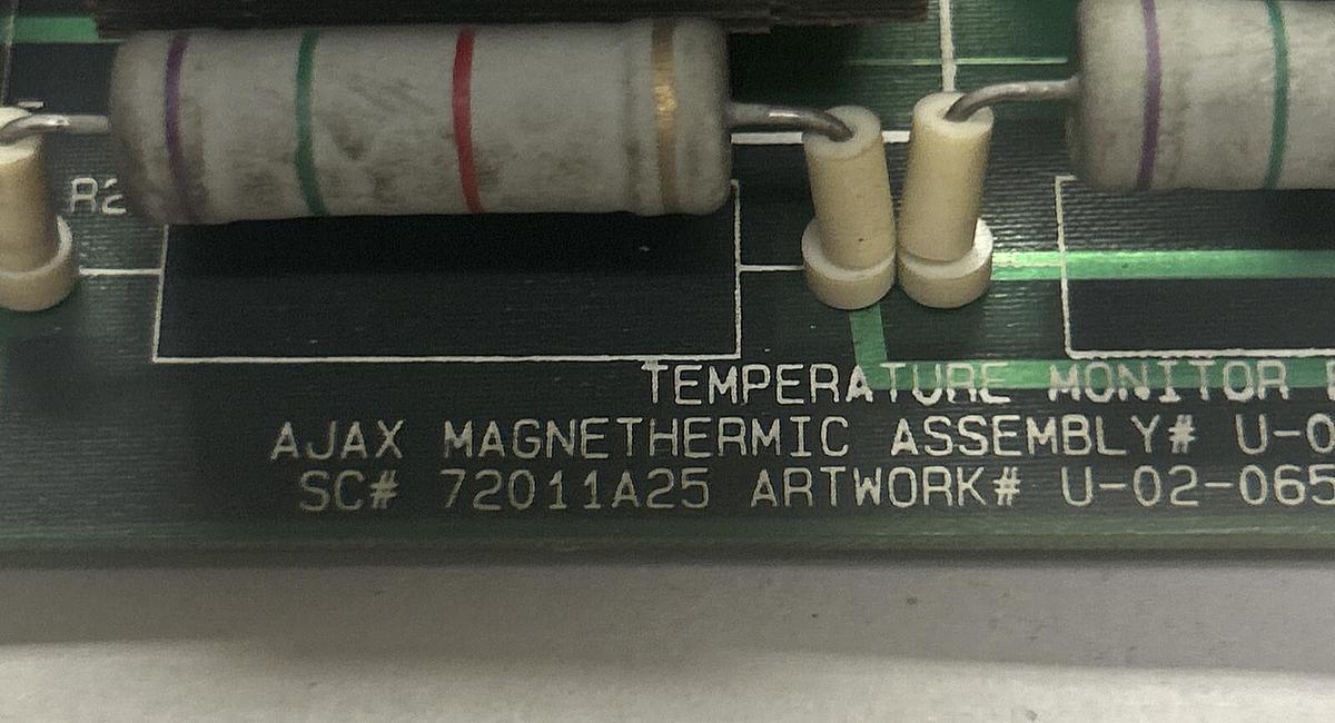 Used AJAX MAGNETHERMIC,72011A25,TEMPERATURE MONITORING BOARD