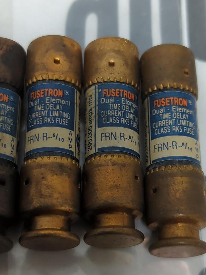 COOPER BUSSMANN,FRN-R-6/10,FUSETRON 6/10 AMP FUSE LOT OF 7 NOS