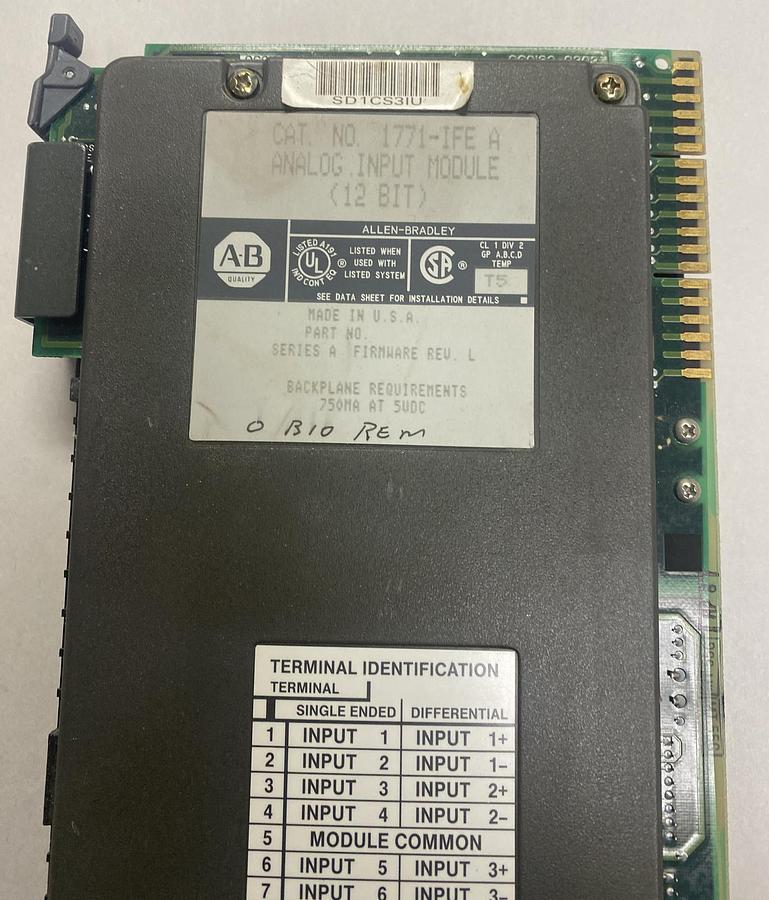 Used Allen-Bradley,1771-IFE,Analog Input Module
