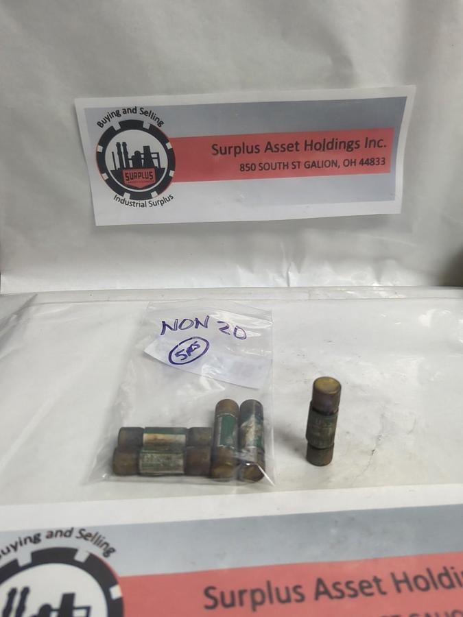 Used COOPER BUSSMANN,NON20,ONE-TIME 20 AMP FUSE LOT OF 5 PRE-OWNED