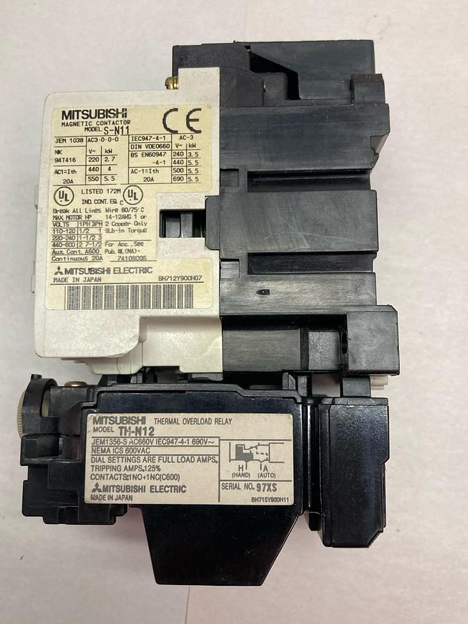 Used Mitsubishi,Model S-N11,Magnetic Contactor 20A