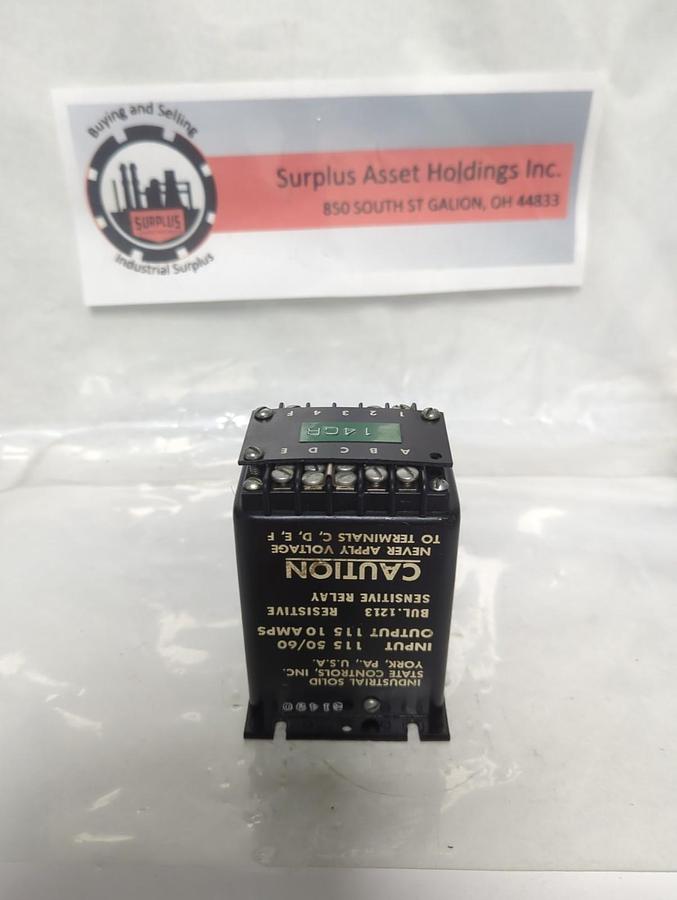 Used ISSC,1213,RESISTIVE SENSITIVE RELAY PRE-OWNED