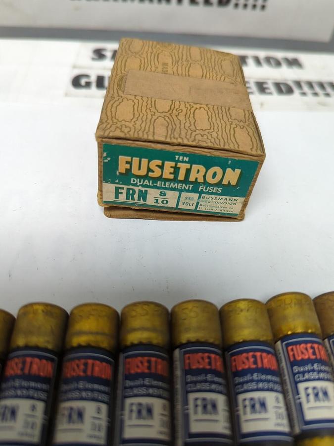COOPER BUSSMANN,FRN-8/10,FUSETRON FUSES..BOX OF 9..NOS