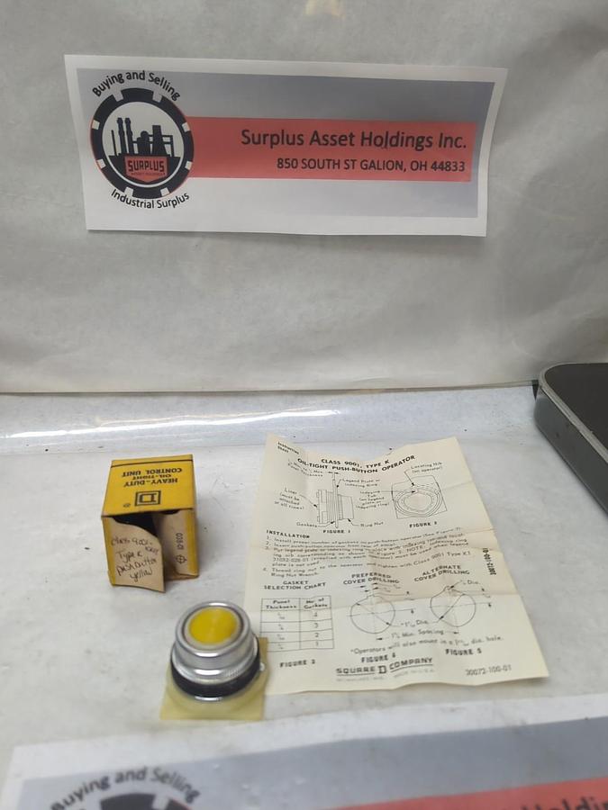 SQUARE D,9001 KR1Y,PUSHBUTTON YELLOW TYPE K NOS