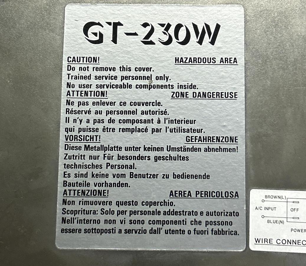 Used UNBRANDED,GT-230W,POWER SUPPLY