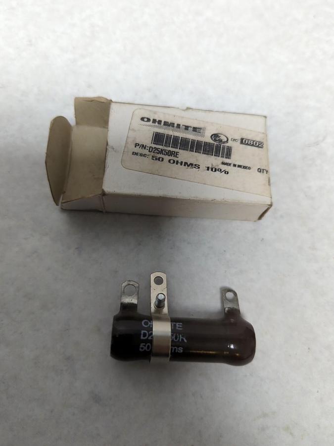 OHMITE,D25K50RE,RESISTOR 50 OHMS 10% NOS