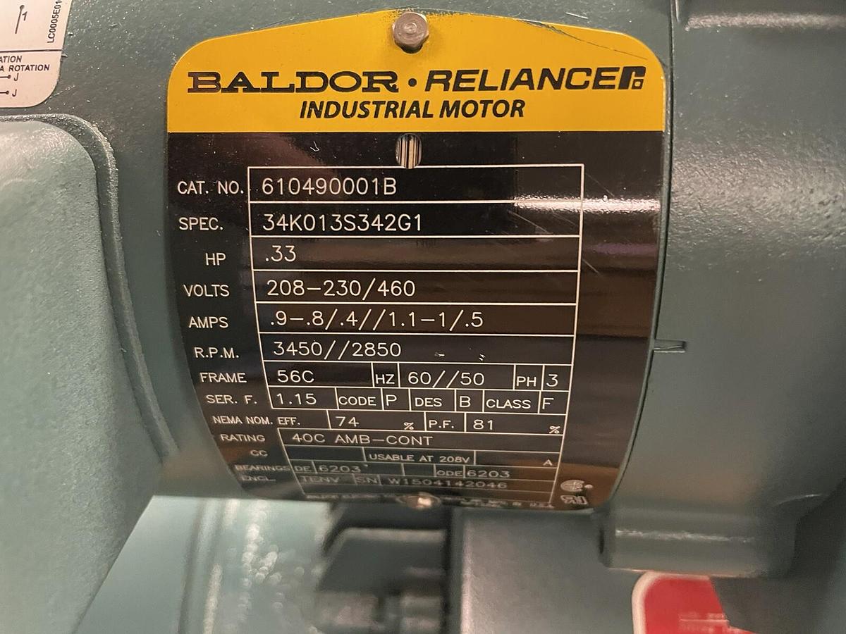 BALDOR RELIANCE,RPM AC,5HP BRAKE MOTOR 1950RPM 460V FLI1844Z